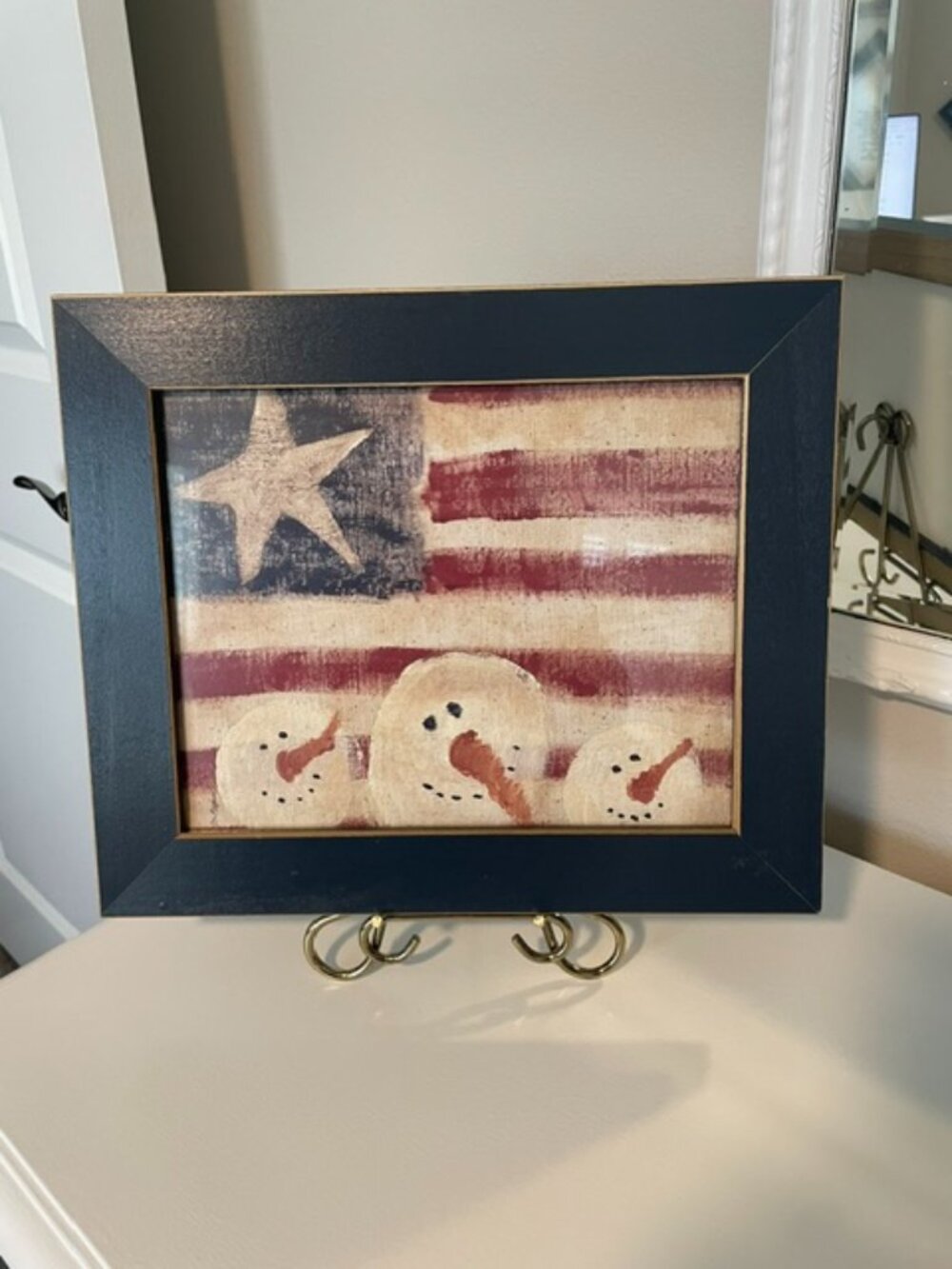 Americana Snowman Christmas Picture - Signed by Lori Maphies
